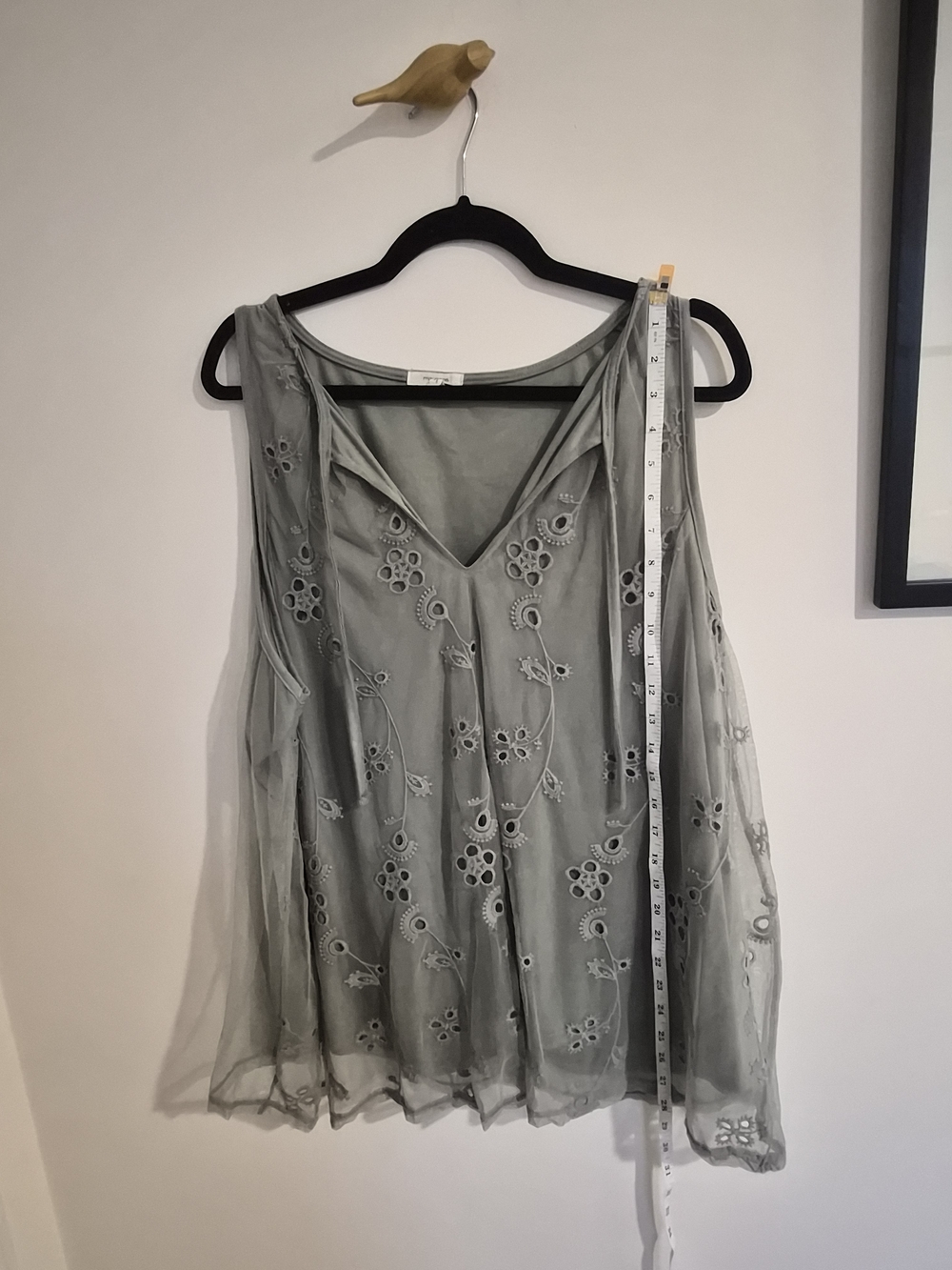 Maurices | Embroidered Sleeveless Blouse - Sage Green - Picture 4 of 10